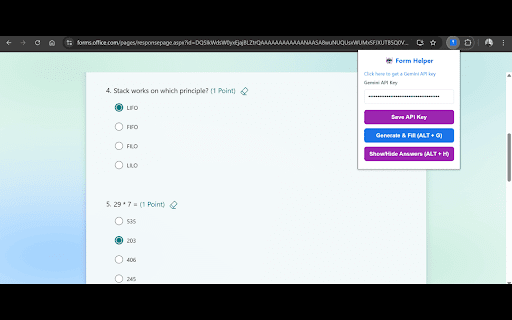 Form Answer Helper (Google & MS Forms) :: Reads Google & Microsoft Forms and shows AI answers using Gemini.