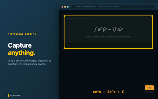 PhantomAI - Instant AI Answers :: Get AI-powered answers for anything on your screen. Highlight text, select images, or ask questions instantly from any webpage.