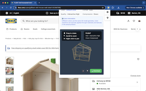 IKEA 3D Models Downloader - Download GLB/GLTF 3D Models :: Download IKEA product 3D models in GLB/GLTF formats with preview. Perfect for designers and 3D enthusiasts.