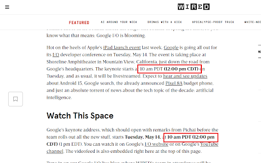 Timezoner :: A chrome extension that automatically converts times on websites to your local timeozone.