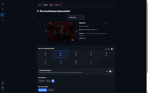Keyword Nutrition for YouTube :: Filter YouTube by keywords or AI instruction. Blurs, blanking, schedule locks and a focus XP/streak system.