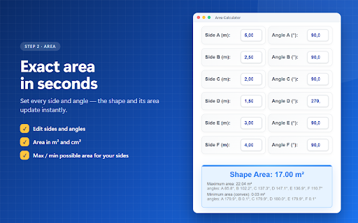 Area Calculator :: Calculating the area of various shapes
