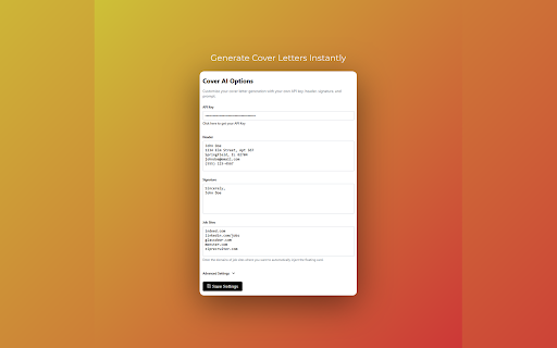Cover AI :: Generate cover letters with AI