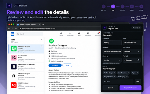 Save to Lytdash :: Review and save job postings from supported sites to Lytdash.