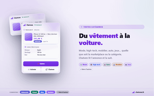 Chatven :: Gère tes achats-reventes LeBonCoin et Vinted directement depuis l'app