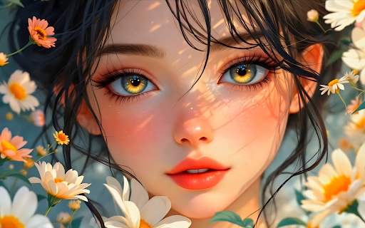Anime Girl Daisy Eyes Live Wallpaper :: Transform your new tab with stunning Anime Girl Daisy Eyes live HD wallpapers for a vibrant and immersive browsing experience.