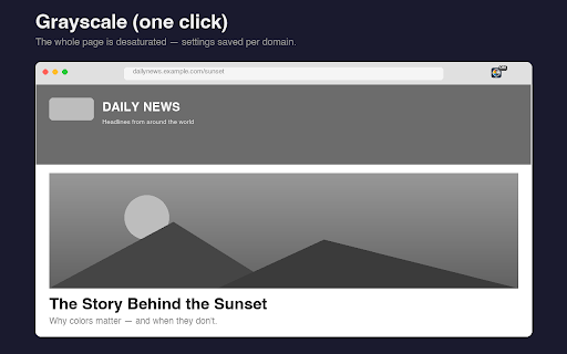 Grayscale :: Toggle a grayscale color scheme — globally or per site, with a single click