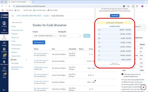 Crystal Canvas - Mock Assignments :: Boost your Canvas gradebook to the next level! Create mock assignments, see real‑time grade updates, and seamlessly integrated.