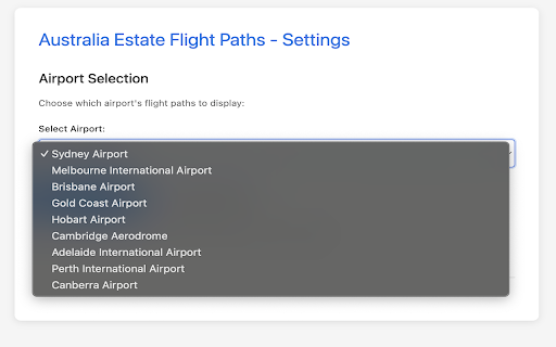 Australia Estate Flight Paths :: Adds flight-path overlay to your map pages on domain.com.au and realestate.com.au