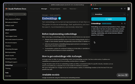 Explaina - Explain with AI :: Explain selected text using AI with page context.