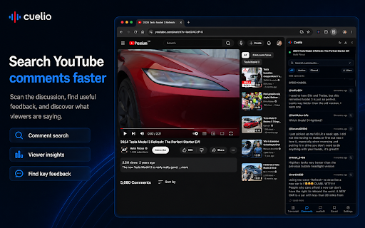 Cuelio — Transcript Search & AI for YouTube™ :: Find moments in YouTube™ videos with transcript search, AI answers, and one-click timestamp jumps.