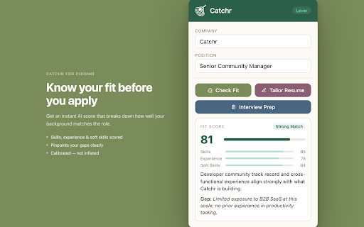 Catchr :: Catch job listings and log them to your Google Sheet.