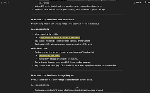 Threadmark :: Bookmark, highlight, and organize specific text snippets within ChatGPT conversations. Never lose a golden answer again.