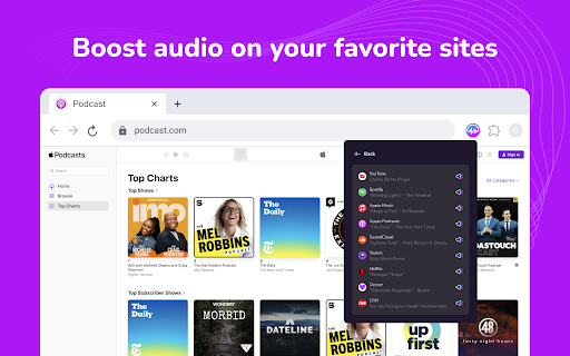 Volume Booster - control audio in tabs :: Boost volume up to 600%! Control, mute, and manage all audio-playing tabs effortlessly. Get the ultimate sound experience!