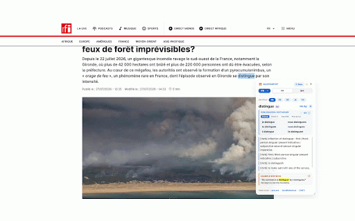 GlossaPop :: Floating translation popup for English and French. Supports audio, IPA phonetics, and bilingual explanation toggles.