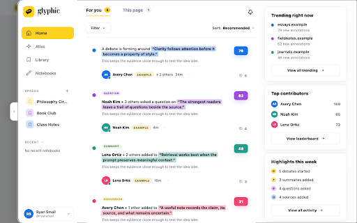 glyphic :: Turn the web into a conversation. Highlight any text and join the public discussion.