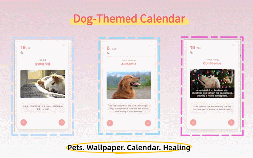 Dog-Themed Calendar: Daily Paws & Quotes :: Brighten your day with adorable dog images, uplifting and healing quotes, and a delightful, positive calendar experience.