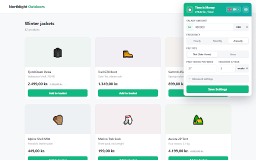 Time is Money: Price to Work Hours :: Price to work hours. Hover any price to see the real cost in hours, days and weeks of work. 54 currencies.