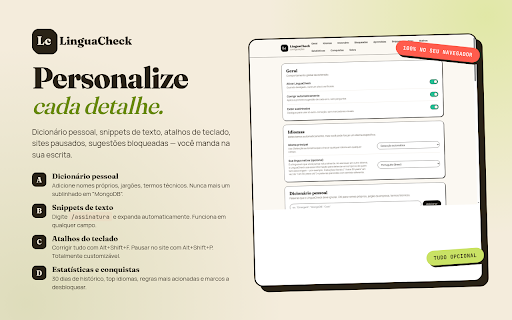 LinguaCheck — Multilingual Grammar Checker :: Real-time grammar & spell checker for 30+ languages. Auto-detect, auto-correct, dictionary, snippets — free, no signup.