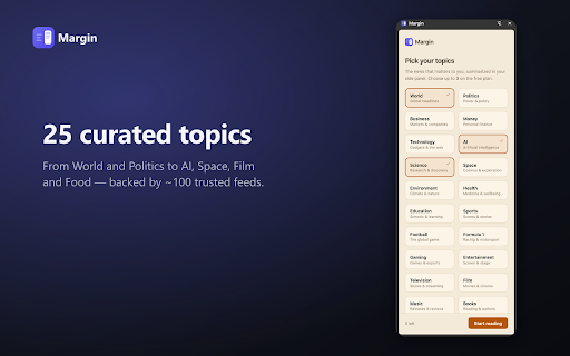 Margin :: Bite-sized news in your side panel.