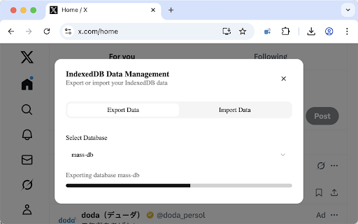 IDBPort :: IndexedDB data Export and Import