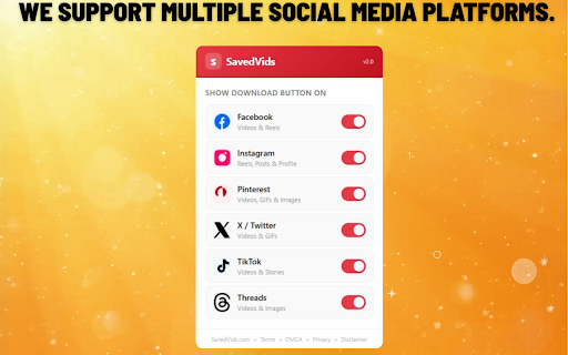 SavedVids - Social Video DownloadHelper :: Save videos, reels, images, and media content from supported social platforms with one click.