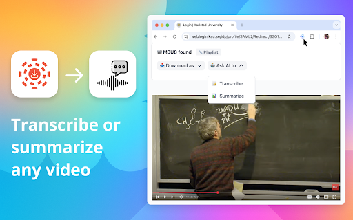Canvas – Video Downloader, Transcriber & Summarizer :: Download, summarize, and transcribe videos from any website. Including popular LMS: Canvas, Blackboard, and Moodle.