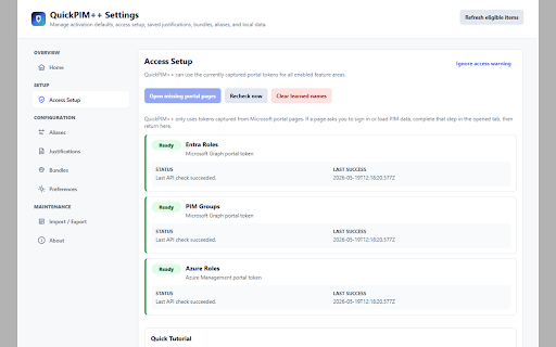 QuickPIM+ :: Quickly view, select, group, and activate Microsoft Entra, Azure, and PIM group roles.