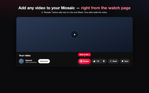 Mosaic — Multi-View for YouTube :: Watch many YouTube videos at once in an auto-arranging mosaic. Add videos while you browse and watch them all together.