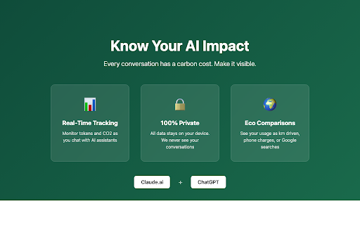 AI CO2 Tracker :: Track the CO2 footprint of your AI conversations. Privacy-first: all data stays on your device.