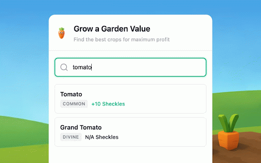 Grow a Garden Value :: Quick search tool for Grow a Garden crop values. Find the best crops to maximize your farming earnings!