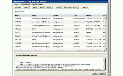 Cookie Wizard - Cookie & Storage Manager :: View and manage cookies, local storage, and session storage for the current tab