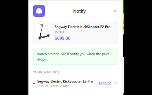 Notify – Price Tracker :: Track any product price on Australian sites. Get an email when the price drops.