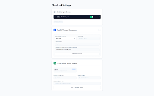CloudLeaf - Browser Bookmark Cloud Sync Extension :: Browser Bookmark Cloud Sync Extension.