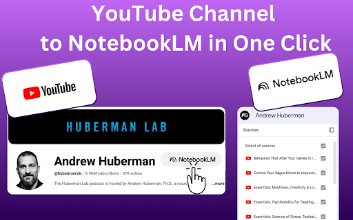 YouTube to NotebookLM :: Send YouTube to NotebookLM. Save videos, sync YouTube channel to NotebookLM, and manage any NotebookLM video easily