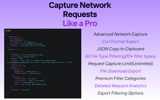 Network Request Capturer Pro :: Professional network debugging tool. Capture, analyze and export HTTP requests with advanced filtering.