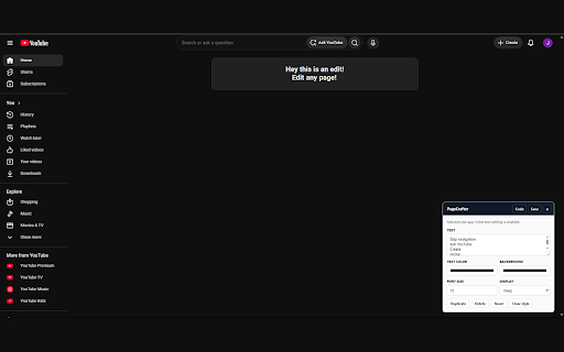 PageCrafter :: Edit the text, styling, and source of any webpage locally, then save your personal version.