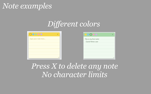 Quick Notes — Sticky Notes on Pages :: Create, move, and persist sticky notes on any webpage. Notes are saved per URL and reappear automatically.