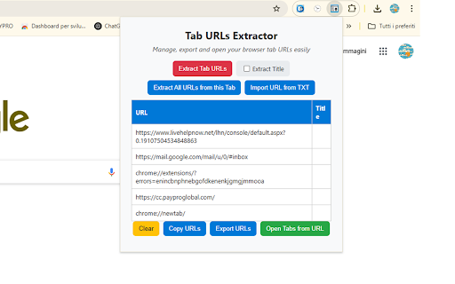 Tab URLs Extractor :: Extract, copy, import, export and open tab URLs.
