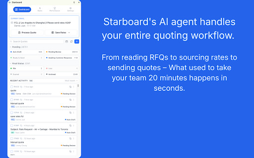 Starboard :: Starboard freight quoting in your browser side panel.