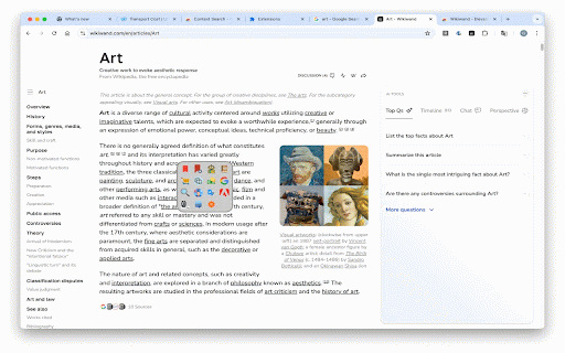 Context Search :: Searches the selected text using a search engine or AI prompt from your custom list of search engines and AI prompts.