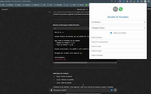 ChatGPT WhatsApp Template Generator :: Gera modelos de mensagens do WhatsApp diretamente na interface do ChatGPT