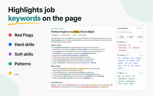 Stack Highlighter :: Highlight job-search keywords by category on the current page.