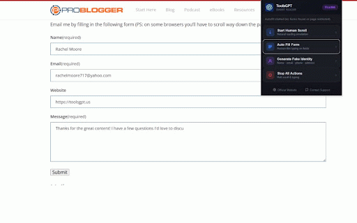 ToolsGPT Smart Reader - Fake Data & Scrolling Automation :: Generate fake data, auto-fill forms, automate scrolling, and boost productivity with smart browser automation.