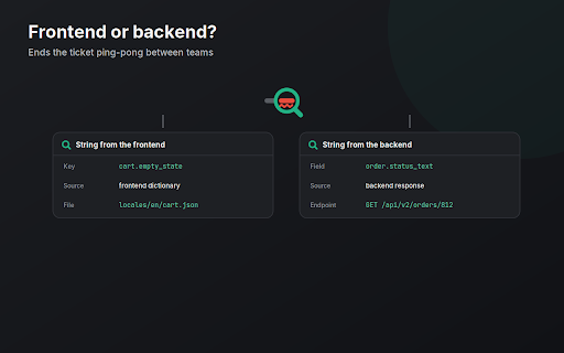 i18n Detective: Translation Key Finder & Localization QA :: Find the translation key behind any broken string and its source: dictionary, micro-frontend or backend. Audit pages, check locales.