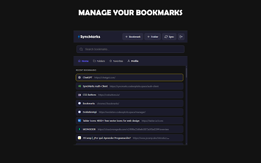 SyncMarks :: Save and sync your bookmarks locally