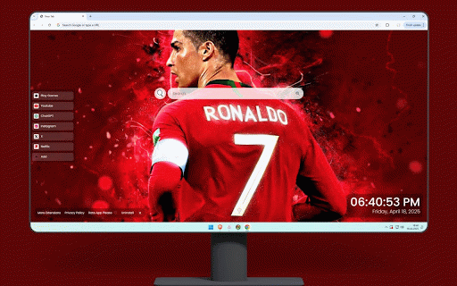 Cristiano Ronaldo No.7 Live Wallpaper :: Iconic footballer in Portugal's red jersey shown in profile against explosive background.