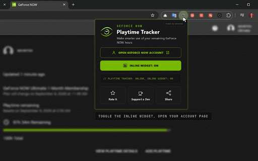 GeForce NOW Playtime Tracker :: Make smarter use of your GeForce NOW hours with a recommended daily pace, today's available playtime, and daily gaming history