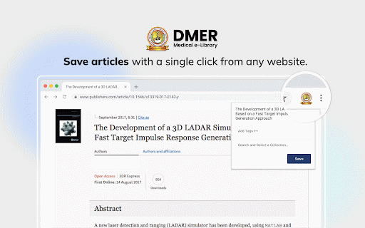 DMER Medical e-Library :: This extension lets you save articles to DMER Medical e-Library