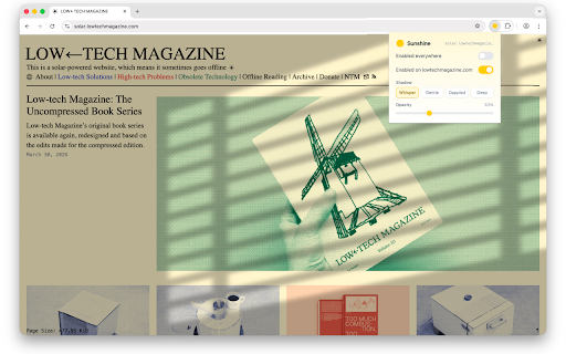 Sunshine :: Overlay beautiful shadow effects on any website